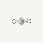 Dotted Diamond White Zircon Connector - Sterling Silver