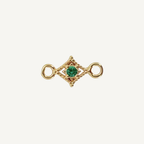 Dotted Diamond Green Zircon Connector - Gold Filled