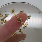 Dotted Diamond Green Zircon Connector - Gold Filled