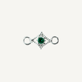 Dotted Diamond Green Zircon Connector - Sterling Silver