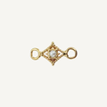 Dotted Diamond Pearl Connector - Gold Filled