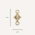 Dotted Diamond Pearl Connector - Gold Filled