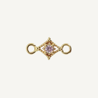 Dotted Diamond Pink Zircon Connector - Gold Filled