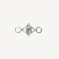 Dotted Diamond Pink Zircon Connector - Sterling Silver