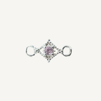 Dotted Diamond Pink Zircon Connector - Sterling Silver