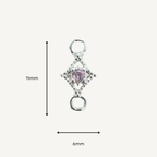 Dotted Diamond Pink Zircon Connector - Sterling Silver