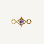 Dotted Diamond Purple Zircon Connector - Gold Filled